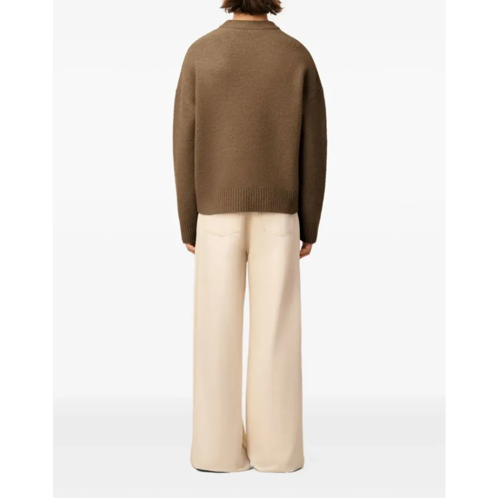 Strik<Ami Paris Hasselnød Crew Neck Sweater Brun