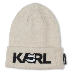 Huer & Kasketter^Karl Lagerfeld Hat and Scarf Set Beige