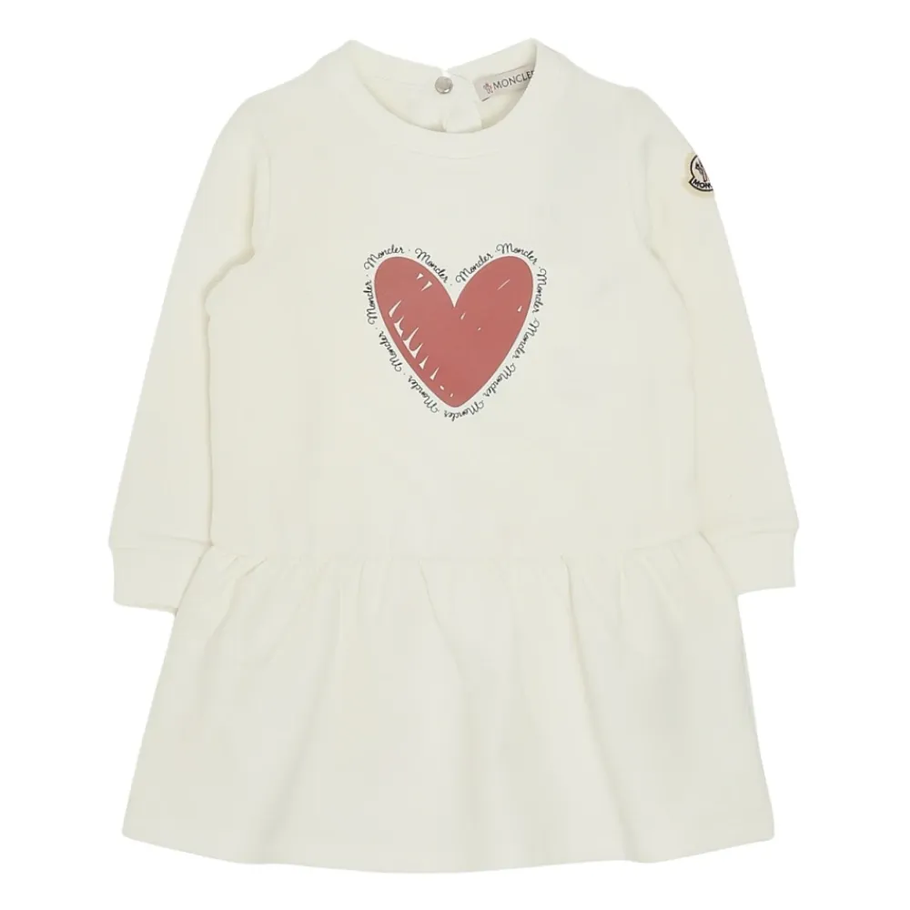 Kjoler & Nederdele<Moncler Heart Motif Cotton Dress Hvid