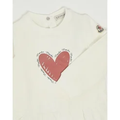 Kjoler & Nederdele<Moncler Heart Motif Cotton Dress Hvid