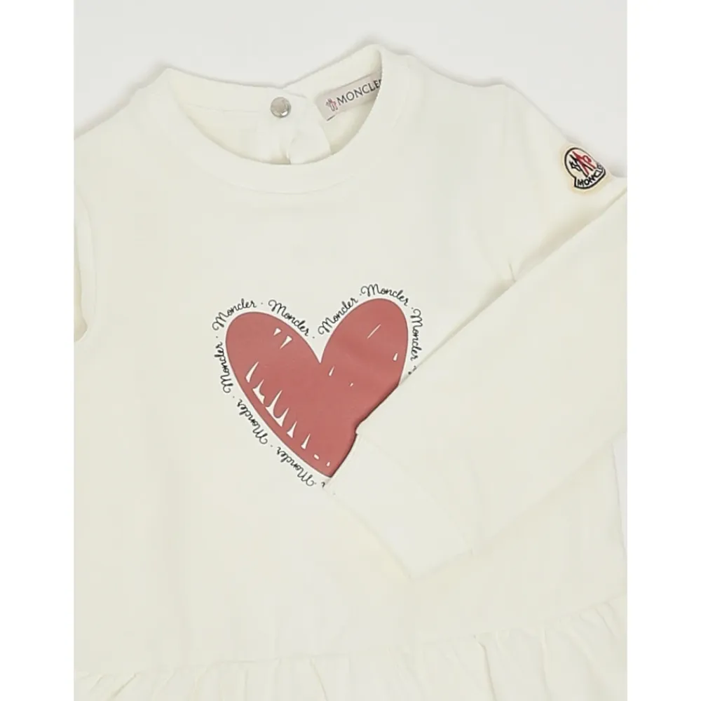 Kjoler & Nederdele<Moncler Heart Motif Cotton Dress Hvid