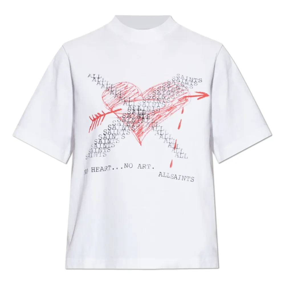 T-Shirts^AllSaints Heartache Lisa T-Shirt Hvid