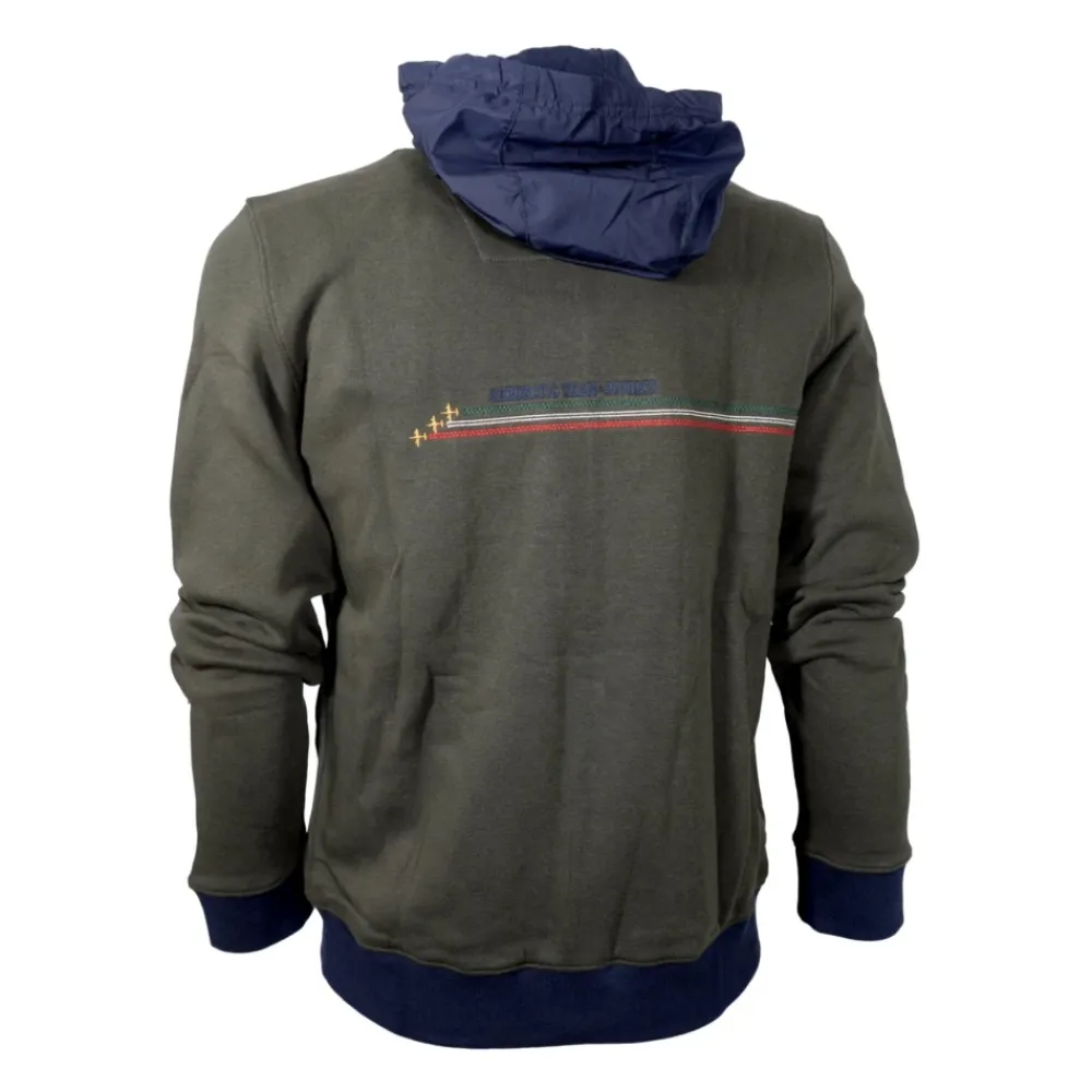Trøjer<Aeronautica Militare Herre Hættetrøje med Tricolor Pile Grøn