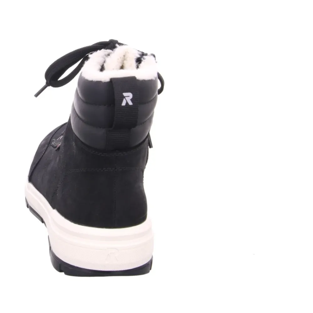 Vinterstøvler<Rieker Herre Nubuck Læder Ankelstøvler Sort