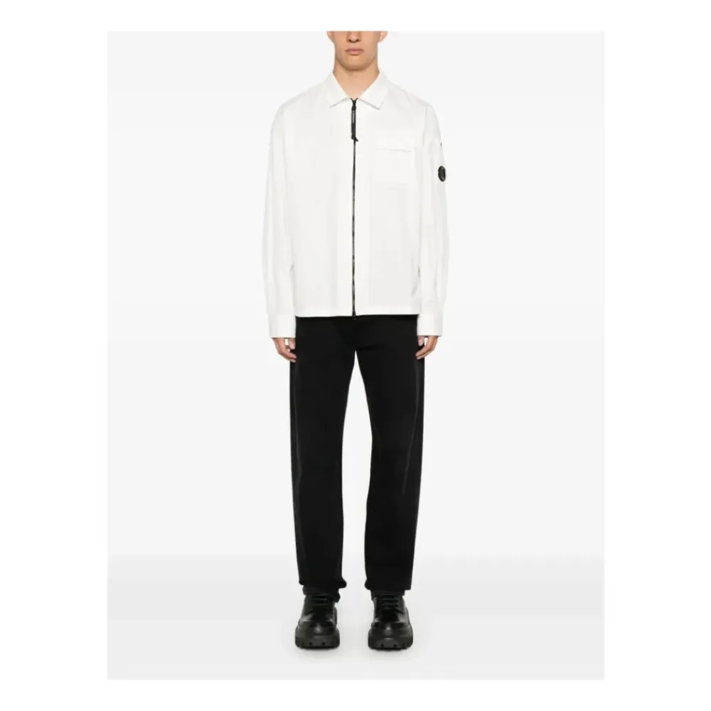 Jakker^C.P. Company Herre Overshirt med lynlås foran Hvid