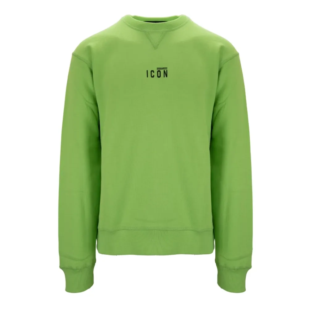 Sweatshirts<Dsquared2 Herre Pullover Sweatshirt med Icon Print Grøn
