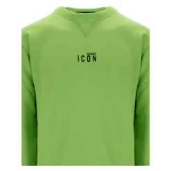 Sweatshirts<Dsquared2 Herre Pullover Sweatshirt med Icon Print Grøn