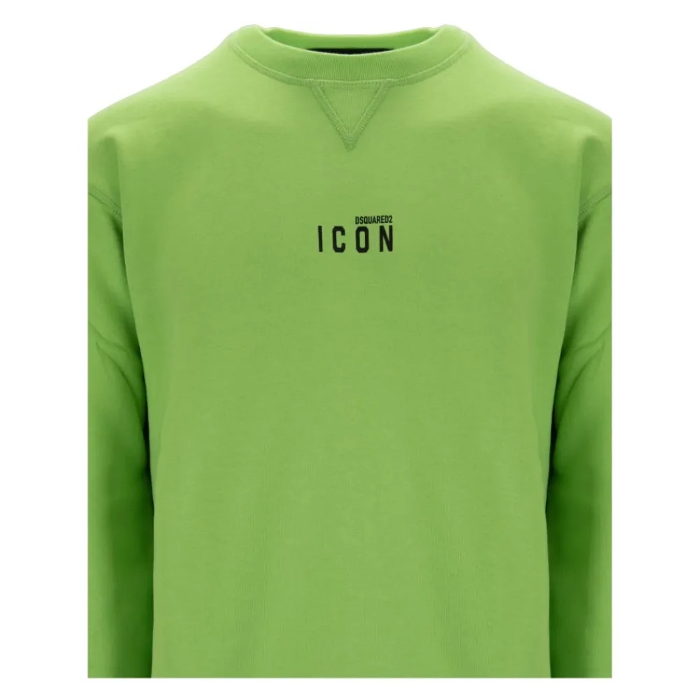Sweatshirts<Dsquared2 Herre Pullover Sweatshirt med Icon Print Grøn