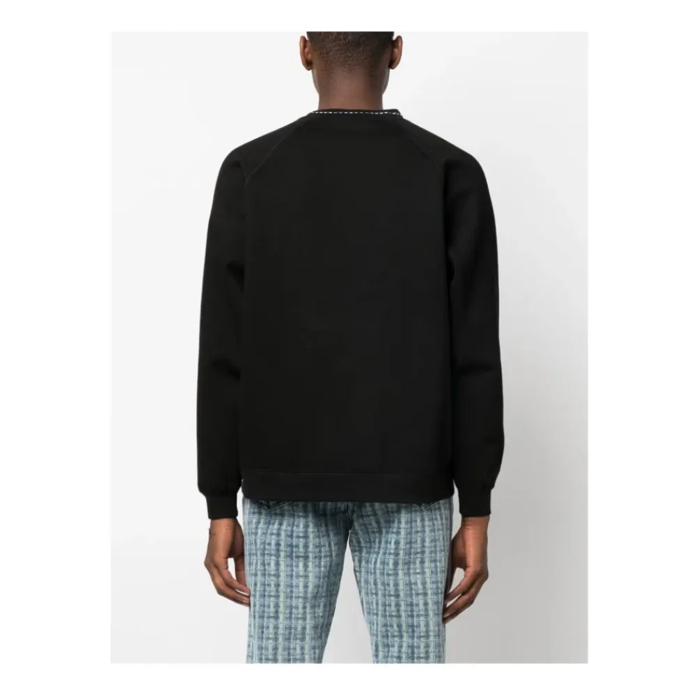 Sweatshirts<Pleasures Herre Raglan Crewneck Sweatshirt Sort