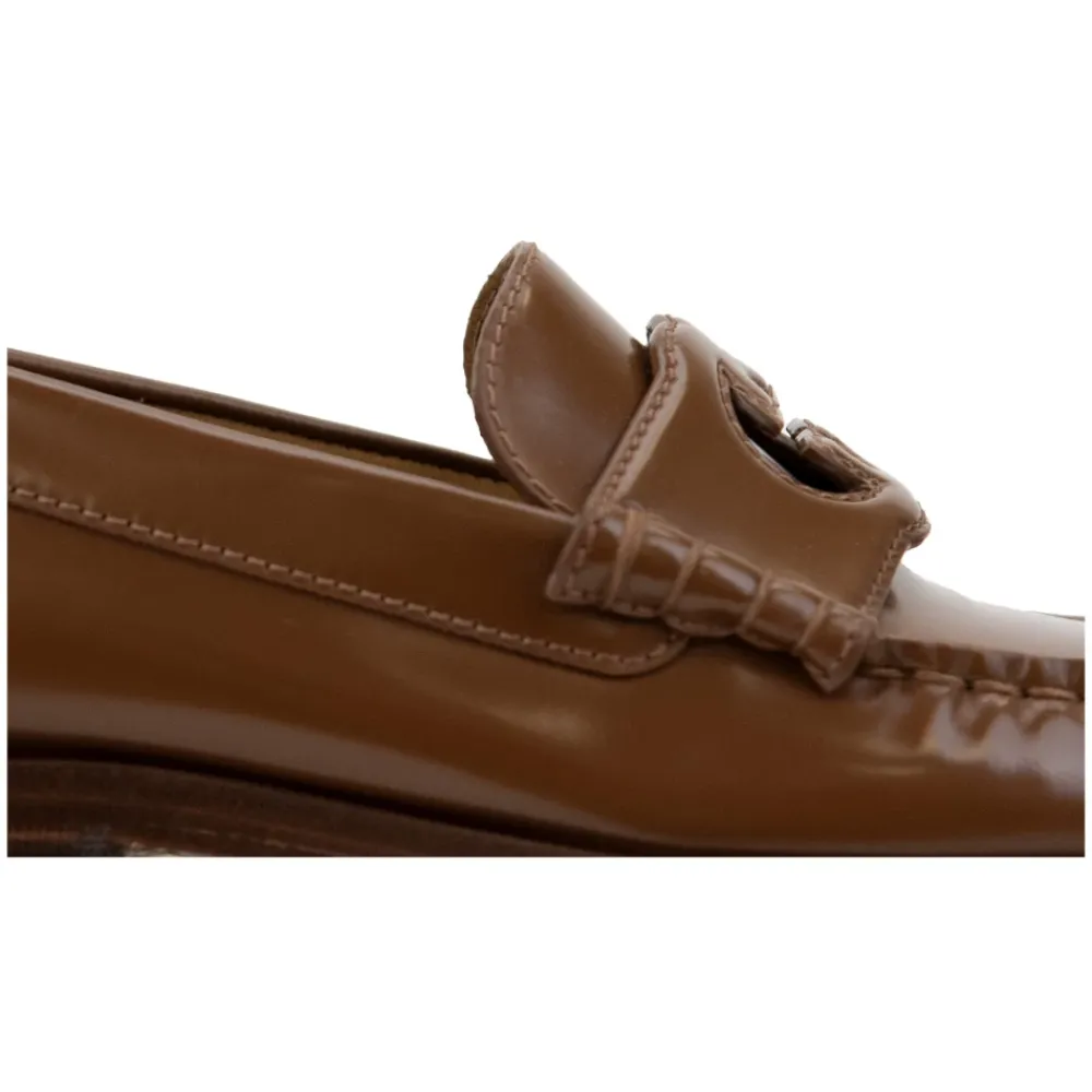 Loafers<Gucci Herre Slip-On Læder Loafers Brun