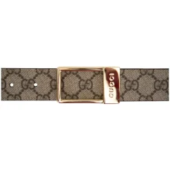 Bælter<Gucci Herrebælte i læder med logo spænde Beige