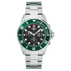 Ure<Swiss Alpine Military Herreur 44 mm kronograf & dato visning rustfrit stål armbånd Grå