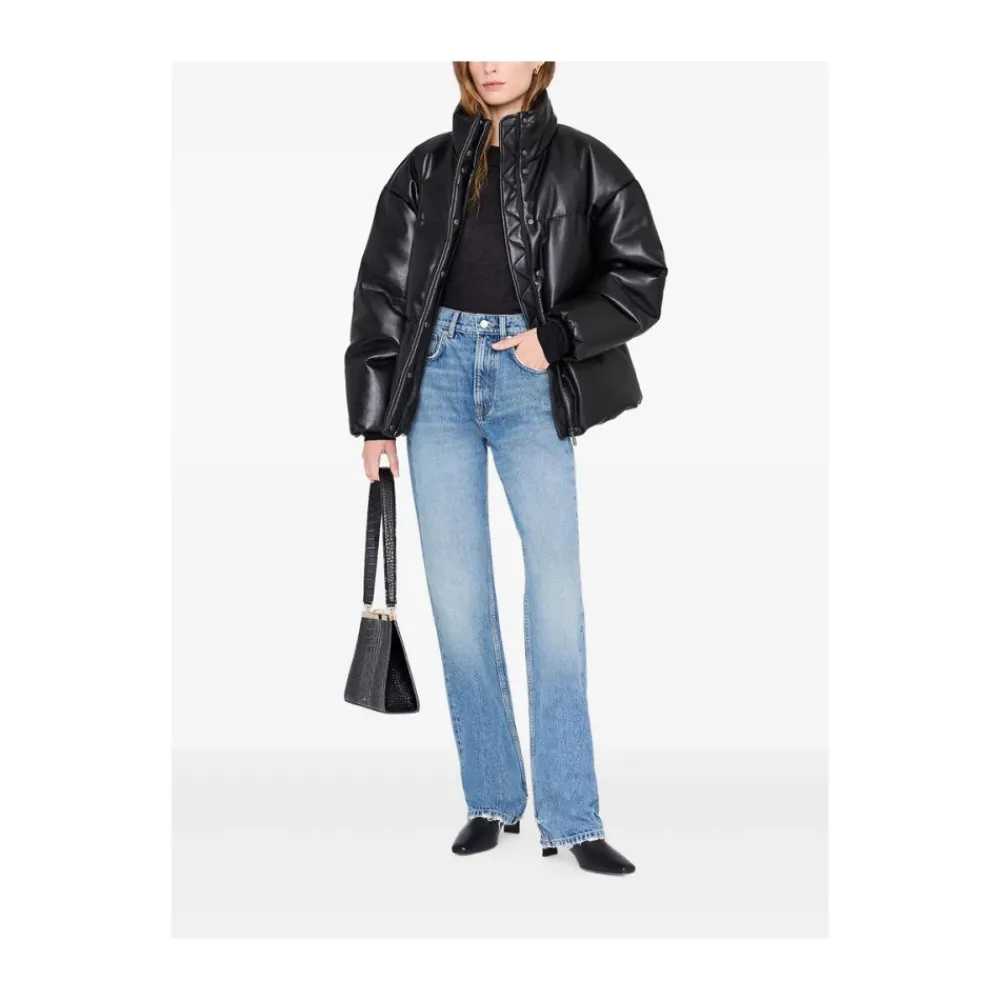 Jakker^Anine Bing High Neck Quilted Jacket Sort
