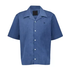 Skjorter<Givenchy Himmel Chambray Skjorte med Hawaiikrave Blå
