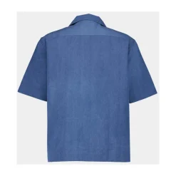 Skjorter<Givenchy Himmel Chambray Skjorte med Hawaiikrave Blå