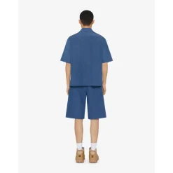 Skjorter<Givenchy Himmel Chambray Skjorte med Hawaiikrave Blå