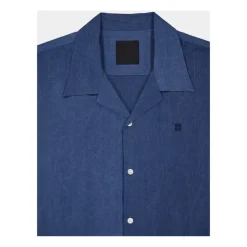 Skjorter<Givenchy Himmel Chambray Skjorte med Hawaiikrave Blå