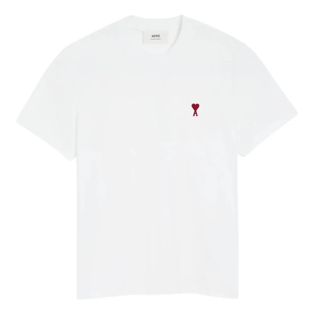 T-Shirts<Ami Paris Hjerte Logo T-shirt Hvid