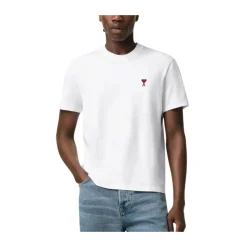 T-Shirts<Ami Paris Hjerte Logo T-shirt Hvid