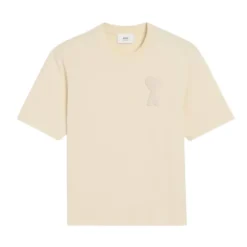T-Shirts<Ami Paris Hjerte Patch Bomuld Jersey T-shirt Beige
