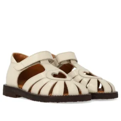 Sandaler<Angulus Hjerte Sandal med Velcro, Buttermilk Beige