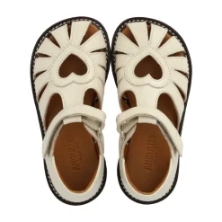 Sandaler<Angulus Hjerte Sandal med Velcro, Buttermilk Beige