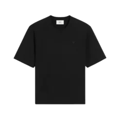 T-Shirts^Ami Paris Hjerte Tone-on-Tone T-shirt Sort