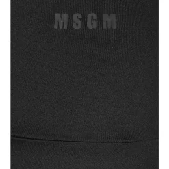Træningsbukser & Tights<MSGM Højtaljet Logo Print Shorts Sort
