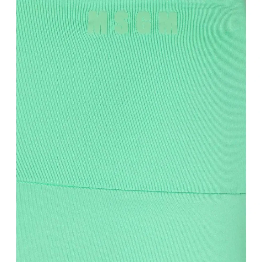 Træningsbukser & Tights<MSGM Højtaljet Logo Print Shorts Grøn