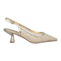 Pumps|Stiletter^ALMA EN PENA Hælsko med glitrende mesh Gul