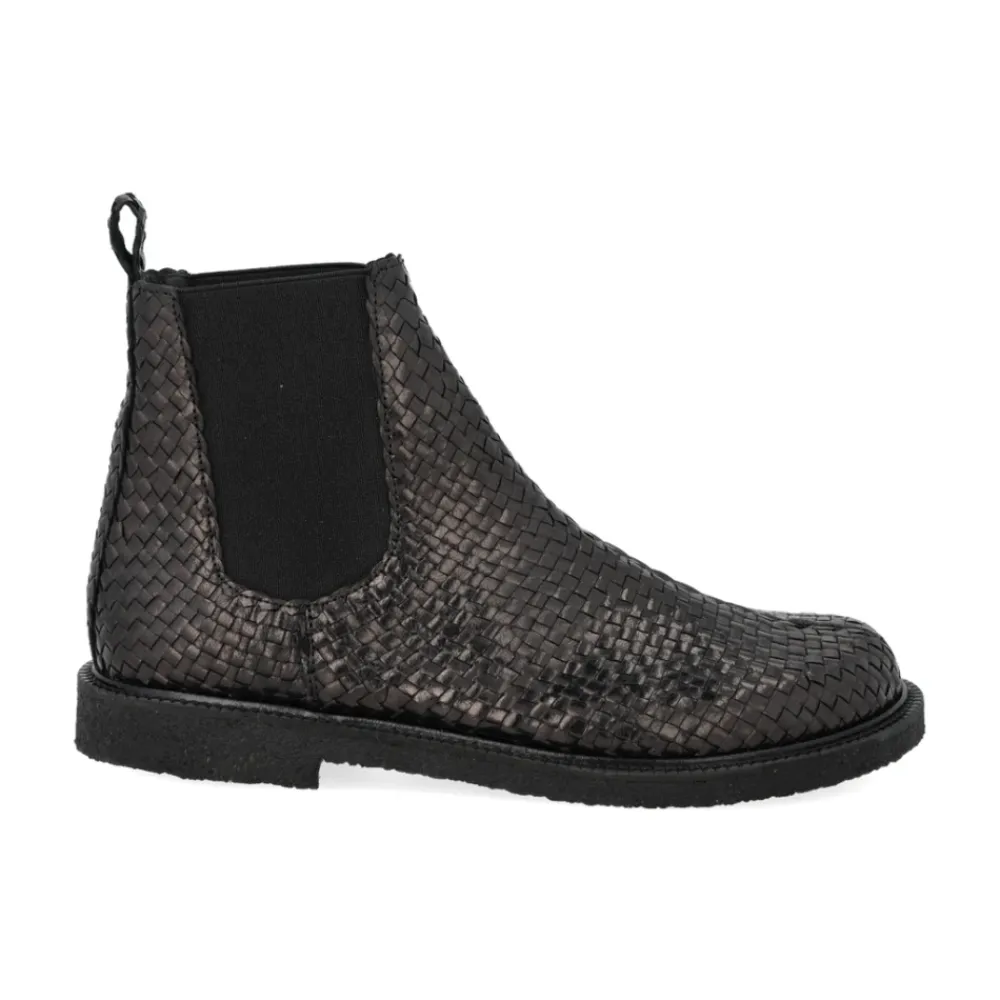 Chelsea Boots^Angulus Håndflettet Chelsea Støvle Sort