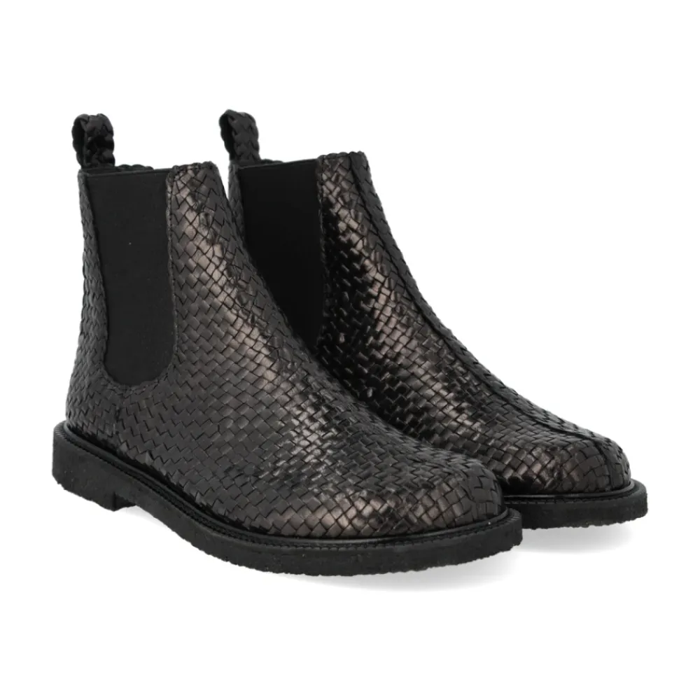 Chelsea Boots^Angulus Håndflettet Chelsea Støvle Sort