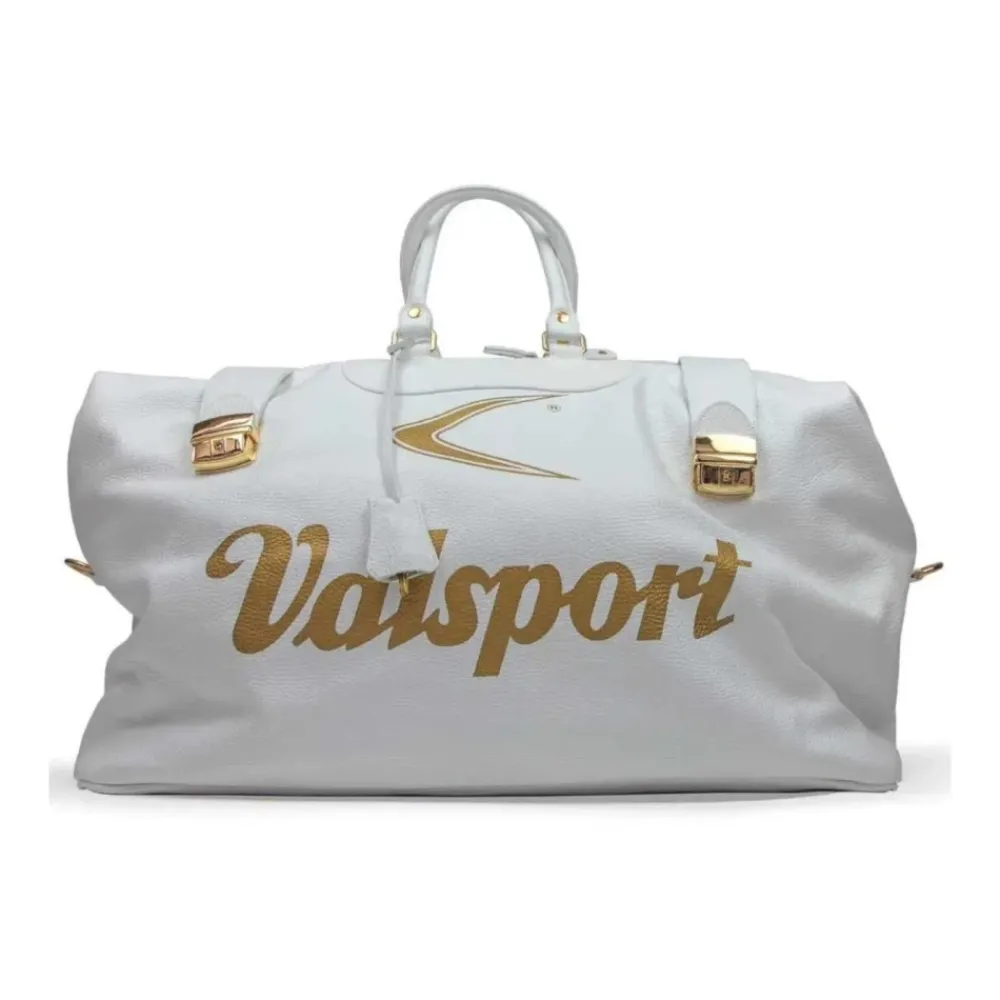 Rejsetasker^Valsport 1920 Håndlavet Mellemstor Rejsetaske med Guld Accenter Hvid