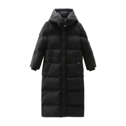 Frakker<Woolrich Hollow Lang Parka med Street Style Detaljer Sort