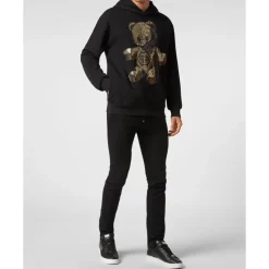 Trøjer<Philipp Plein Hoodie Sweatshirt Teddy Bear Sort