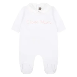 Bodystocking & Sæt^Little Bear Bomulds Kjole med Broderi Hvid