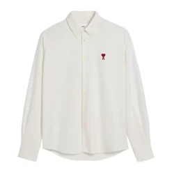 Skjorter^Ami Paris bomulds skjorte med monogram Hvid