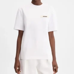 T-Shirts<Jacquemus Bomulds T-Shirt Gros Grain Hvid