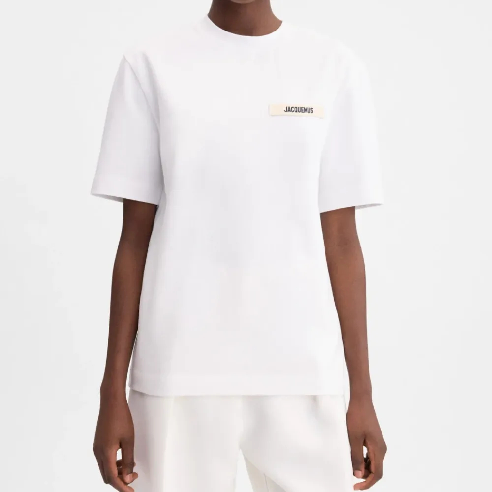 T-Shirts<Jacquemus Bomulds T-Shirt Gros Grain Hvid