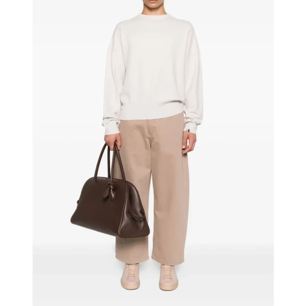 Striktrøjer & Sweatere<Extreme Cashmere Cashmere Sweater med Crew Neck Hvid
