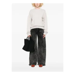 Striktrøjer & Sweatere<Extreme Cashmere Cashmere Sweater med Crew Neck Hvid