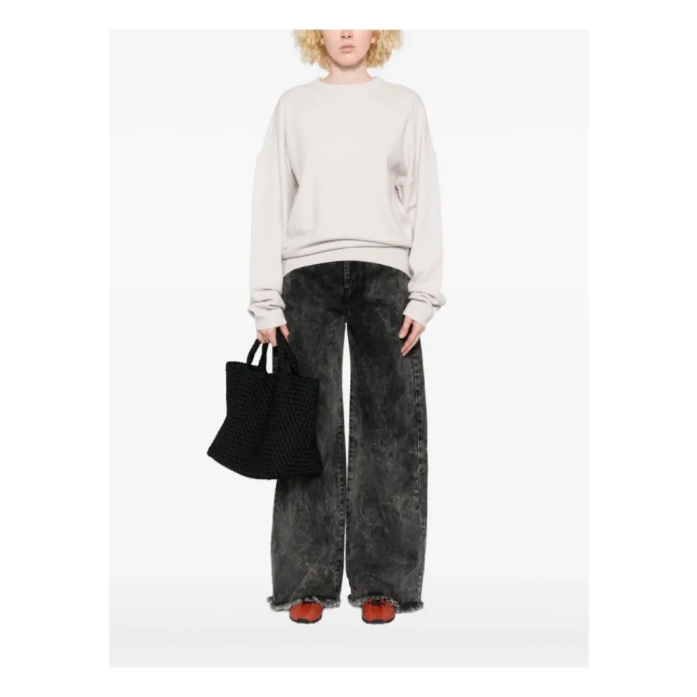 Striktrøjer & Sweatere<Extreme Cashmere Cashmere Sweater med Crew Neck Hvid
