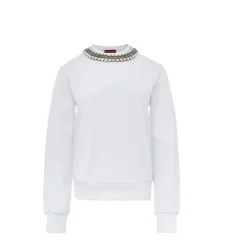 Sweatshirts^Gucci Juvel Hals Sweater Hvid