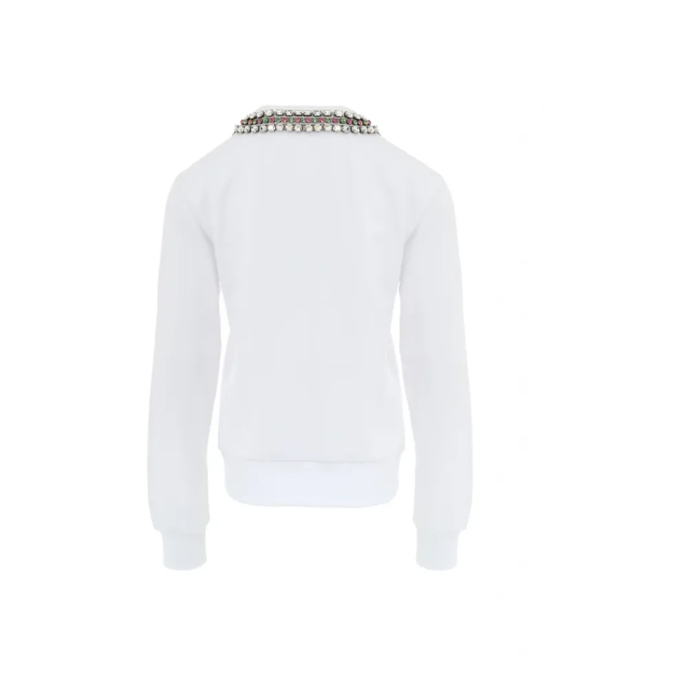 Sweatshirts^Gucci Juvel Hals Sweater Hvid
