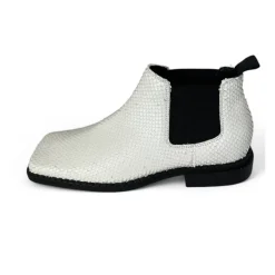Chelsea Boots<Vic Matié læder ankelstøvle krybdyrsmønster Hvid