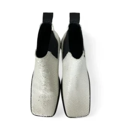 Chelsea Boots<Vic Matié læder ankelstøvle krybdyrsmønster Hvid