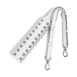 Tilbehør Til Tasker<Michael Kors Læder Eyelet Strop Taske Hvid