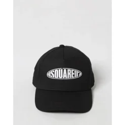 Huer & Kasketter<Dsquared2 Hvid Logo Kasket til Børn Sort