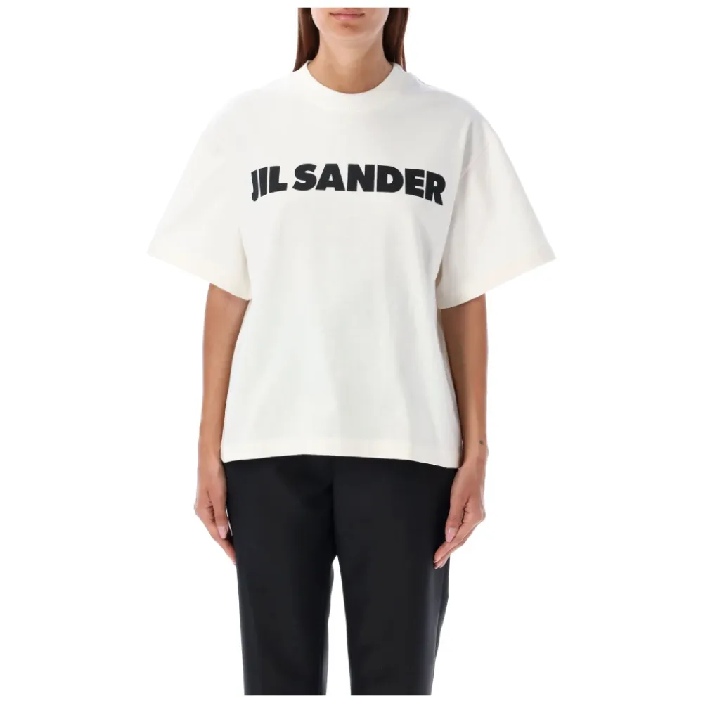 T-Shirts^Jil Sander Logo T-shirt Hvid