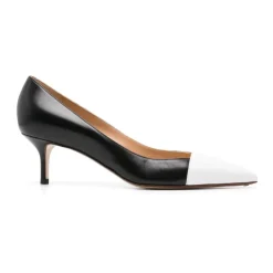 Pumps^Francesco Russo Hvid Læder Pumps Sort